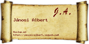 Jánosi Albert névjegykártya