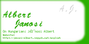 albert janosi business card